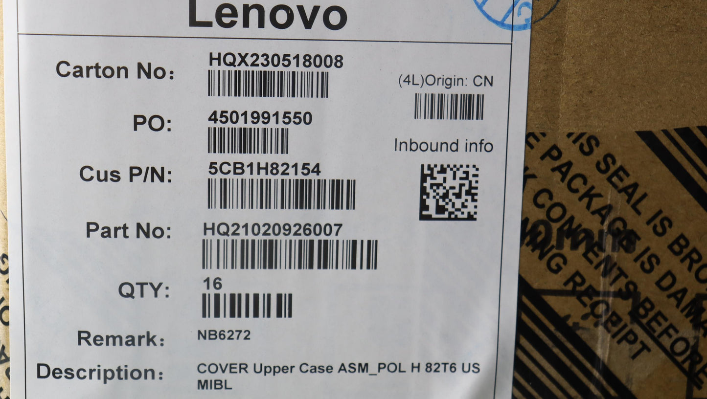 Lenovo Cover Upper Case Assembly Pol - 5CB1H82154