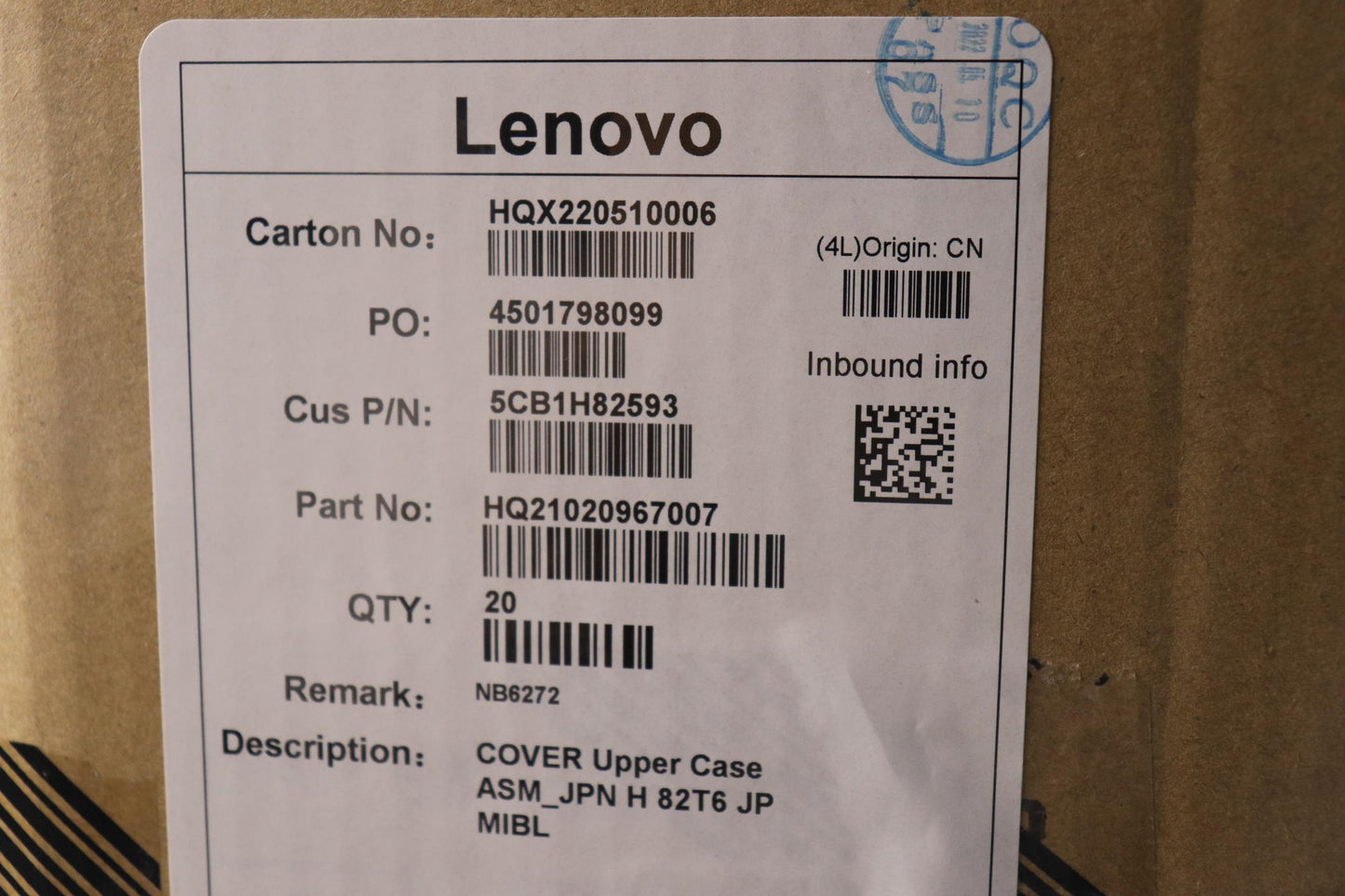 Lenovo Cover Upper Case Assembly Jpn - 5CB1H82593