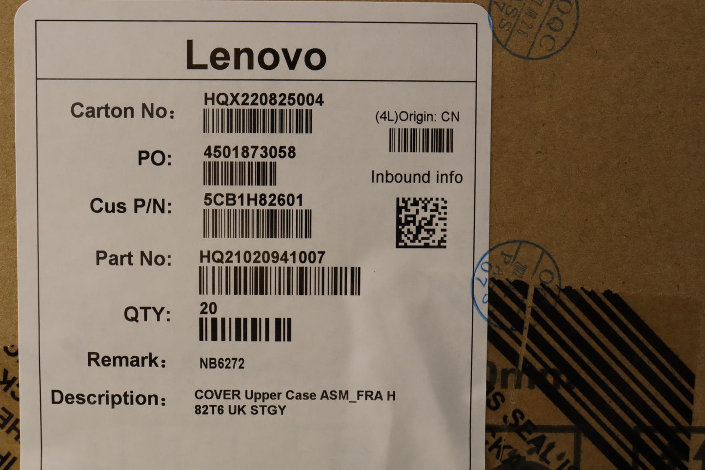 Lenovo Cover Upper Case Assembly Fra - 5CB1H82601