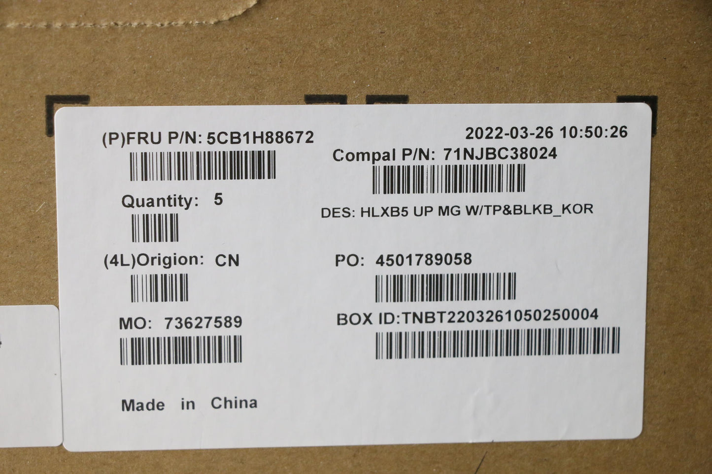 Lenovo Cover Upper Case Assembly Kor - 5CB1H88672
