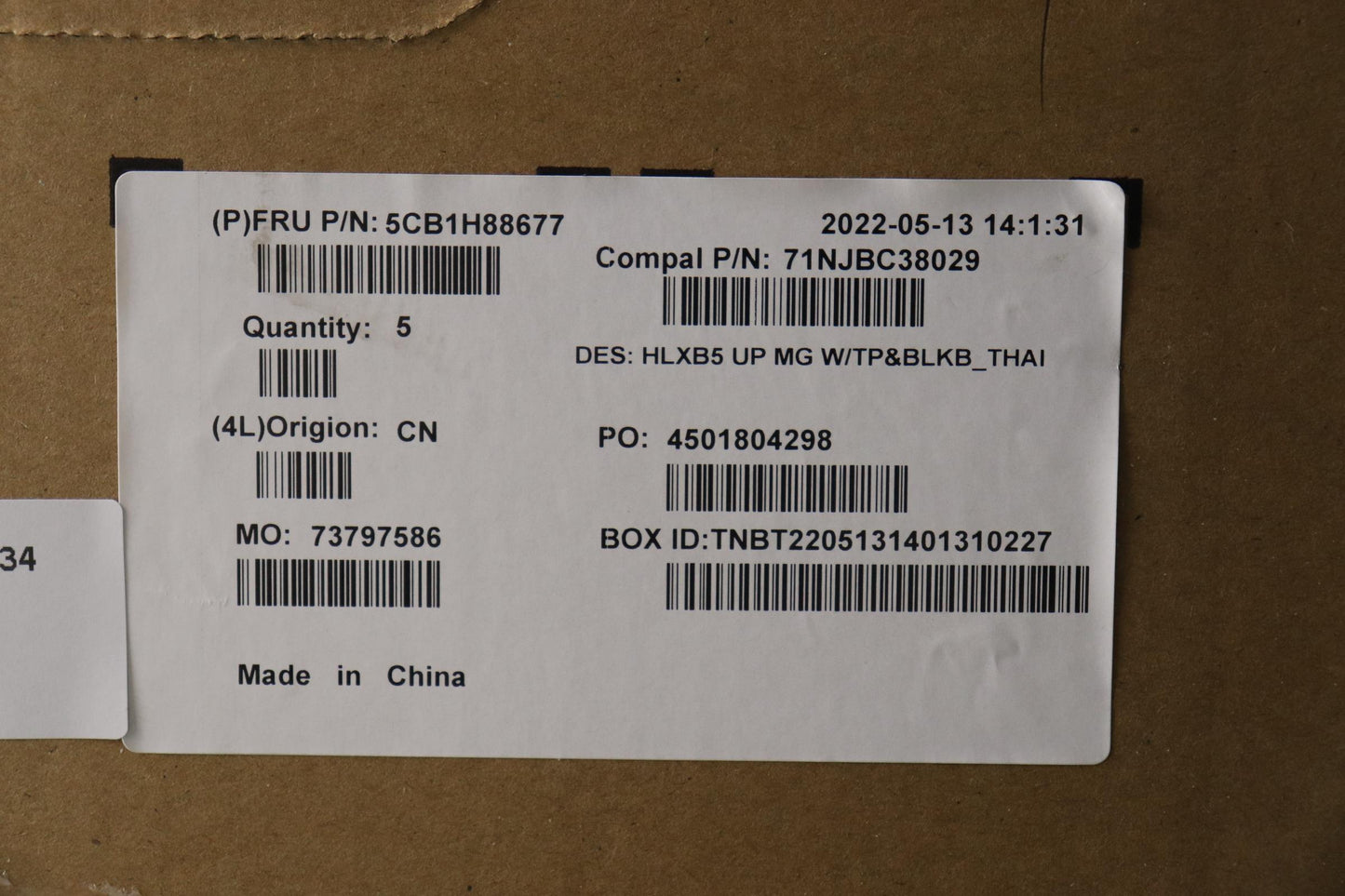 Lenovo Cover Upper Case Assembly Thai - 5CB1H88677