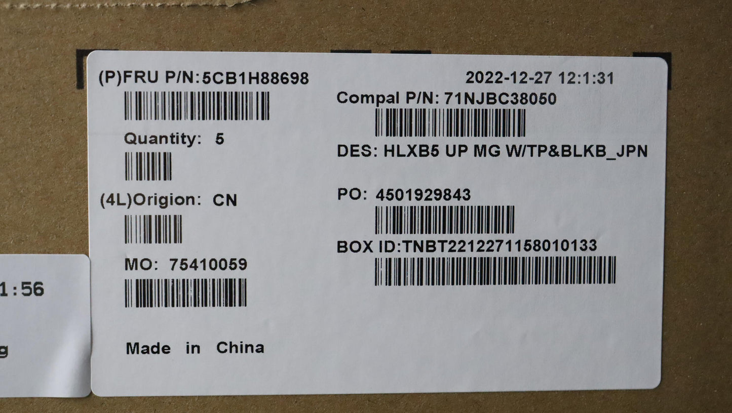 Lenovo Cover Upper Case Assembly Jpn - 5CB1H88698