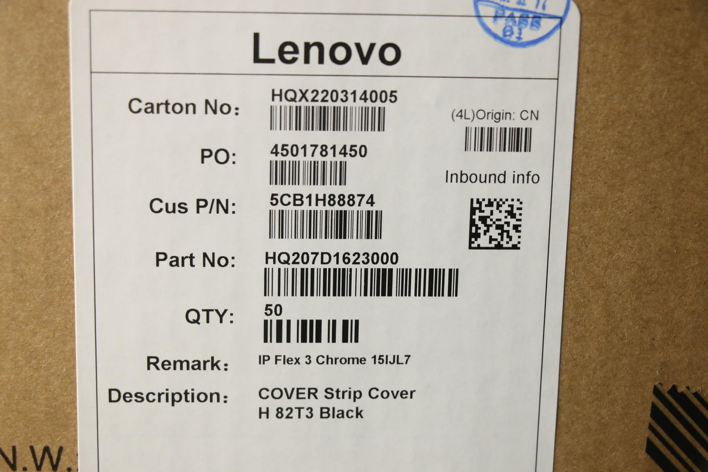 Lenovo Cover Strip Cover H 82T3 Black - 5CB1H88874
