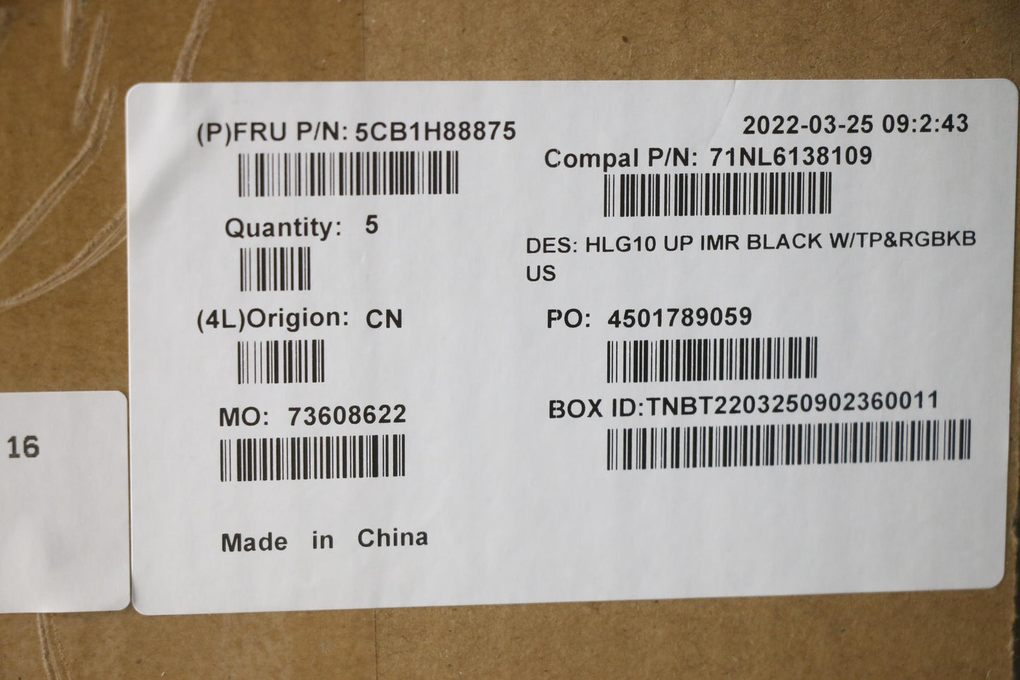 Lenovo Cover Uppercase Assembly Eng C - 5CB1H88875