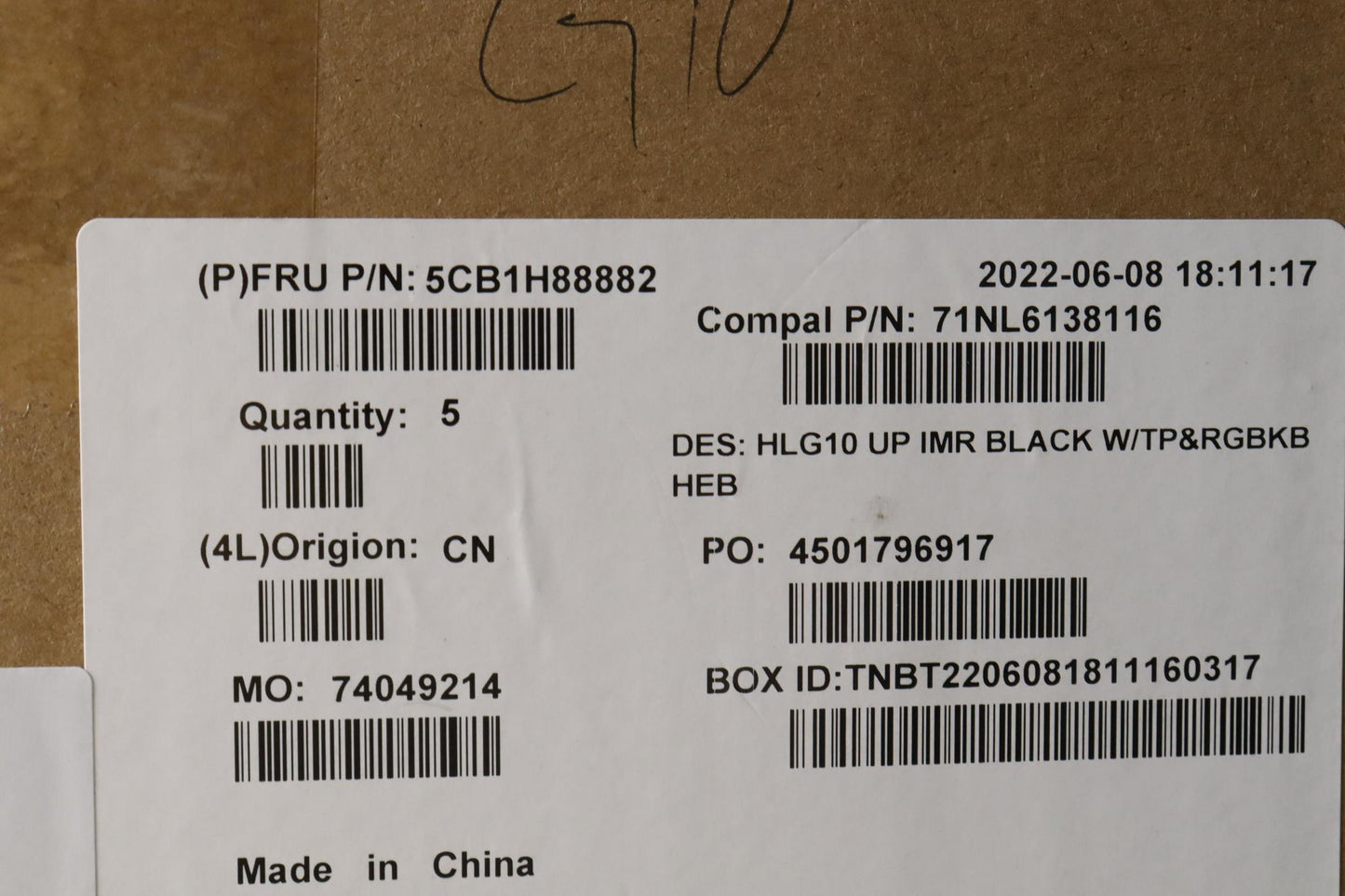 Lenovo Cover Uppercase Assembly Hbw C - 5CB1H88882