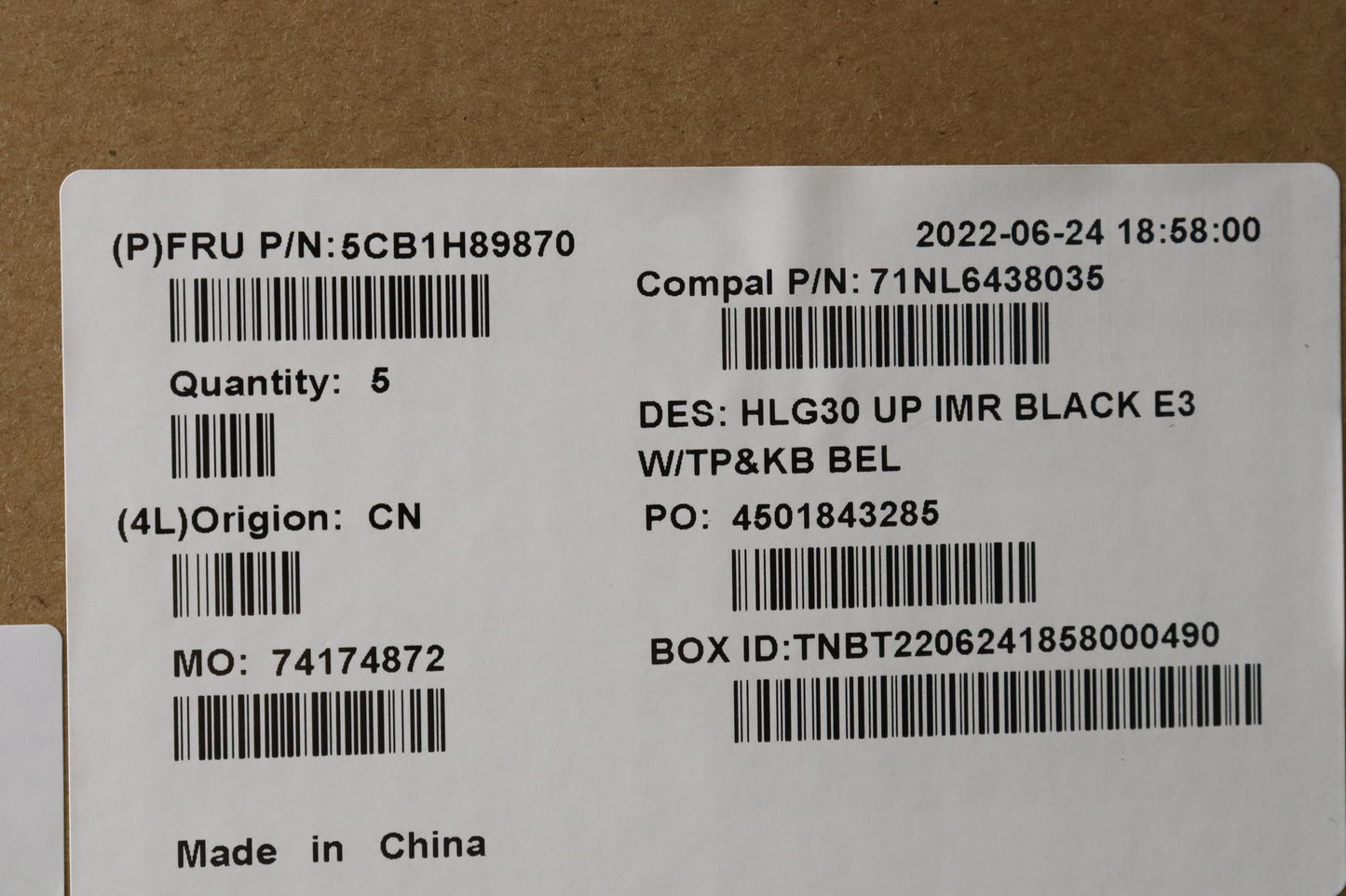 Lenovo Cover Uppercaseasmbel C82S9 E3 - 5CB1H89870