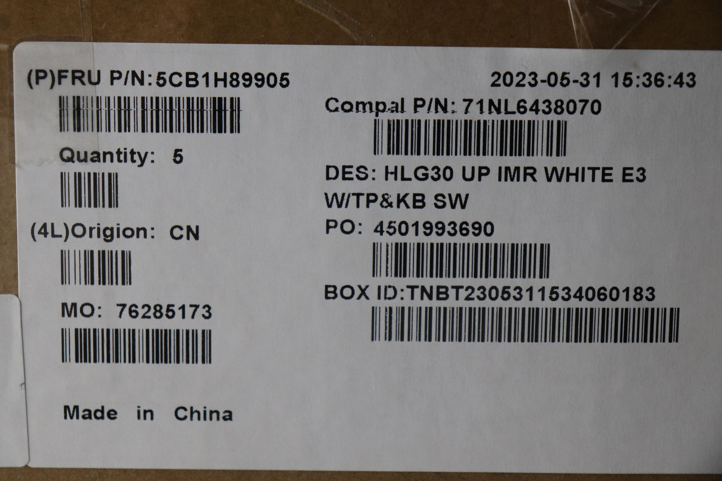 Lenovo Cover Uppercaseasmsws C82S9 E3 - 5CB1H89905