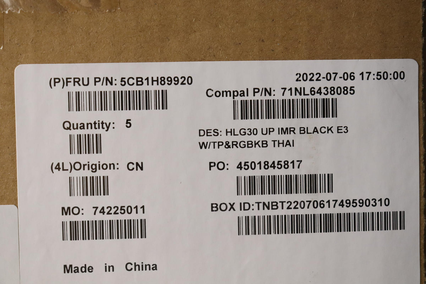 Lenovo Cover Uppercaseasmthai C82S9Rg - 5CB1H89920