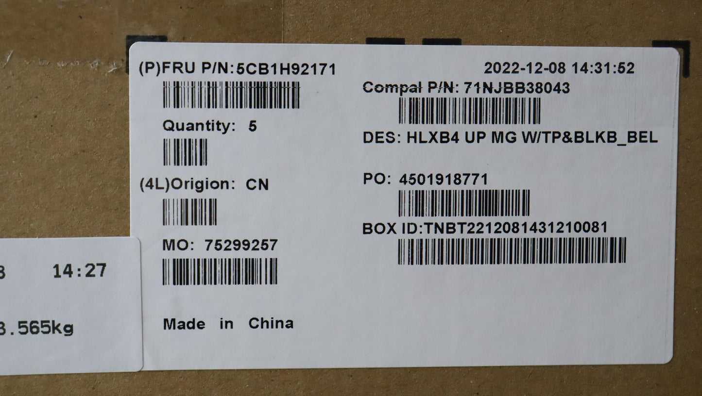 Lenovo Cover Upper Case Assembly Bel - 5CB1H92171