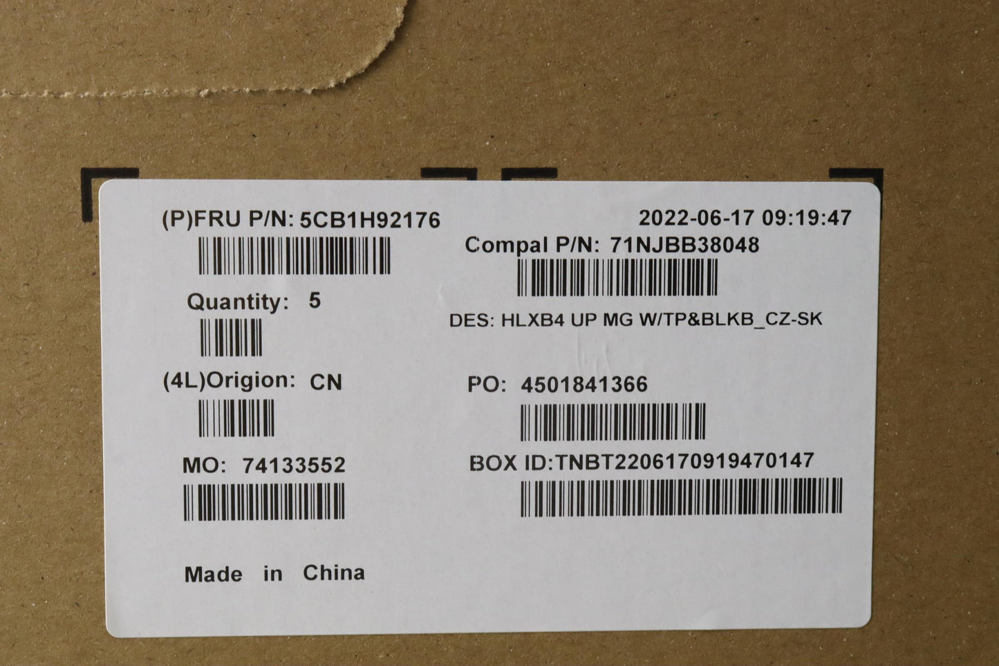 Lenovo Cover Upper Case Assembly Cze/ - 5CB1H92176