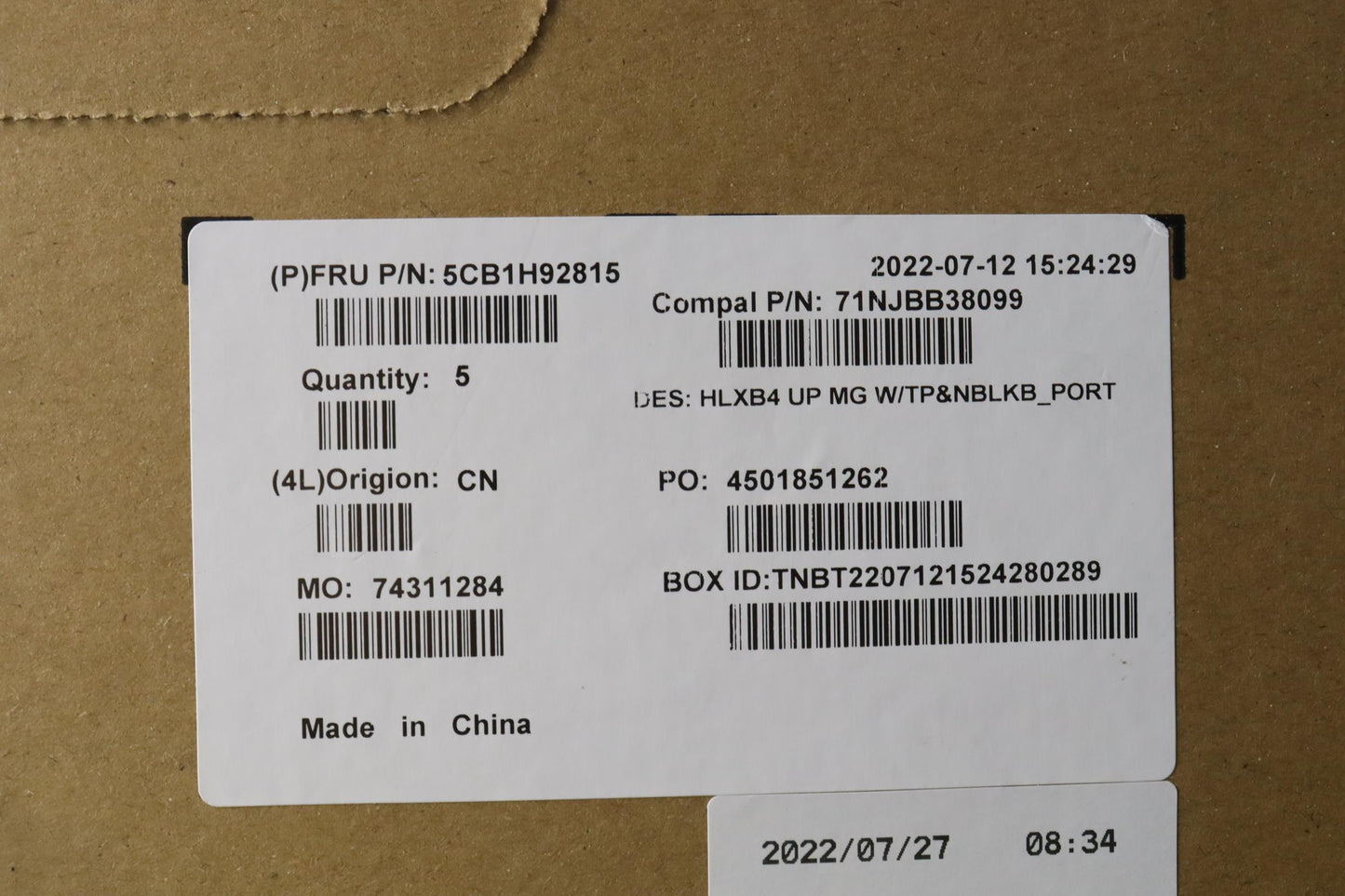 Lenovo Cover Upper Case Assembly Por - 5CB1H92815