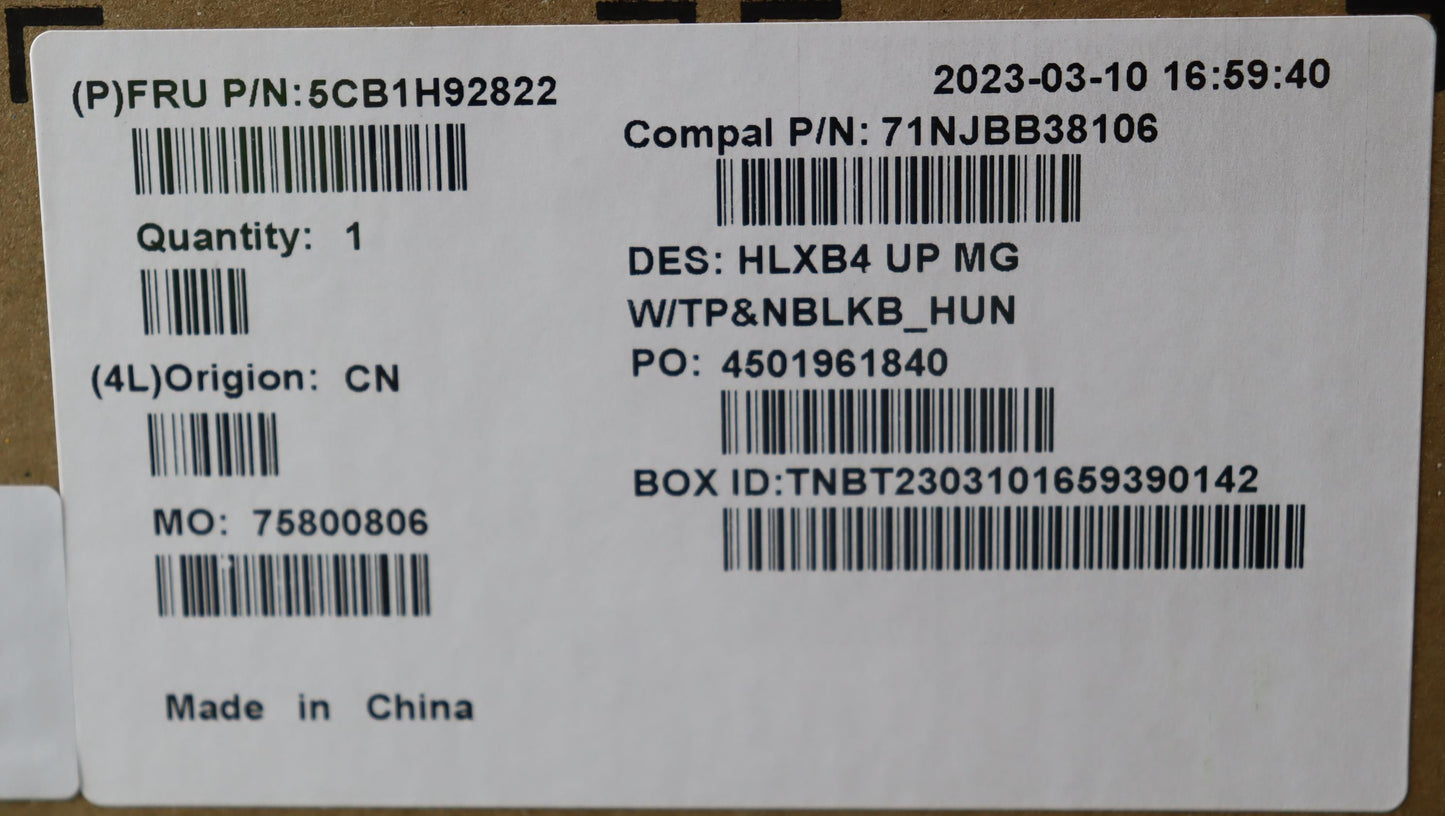 Lenovo Cover Upper Case Assembly Hun - 5CB1H92822