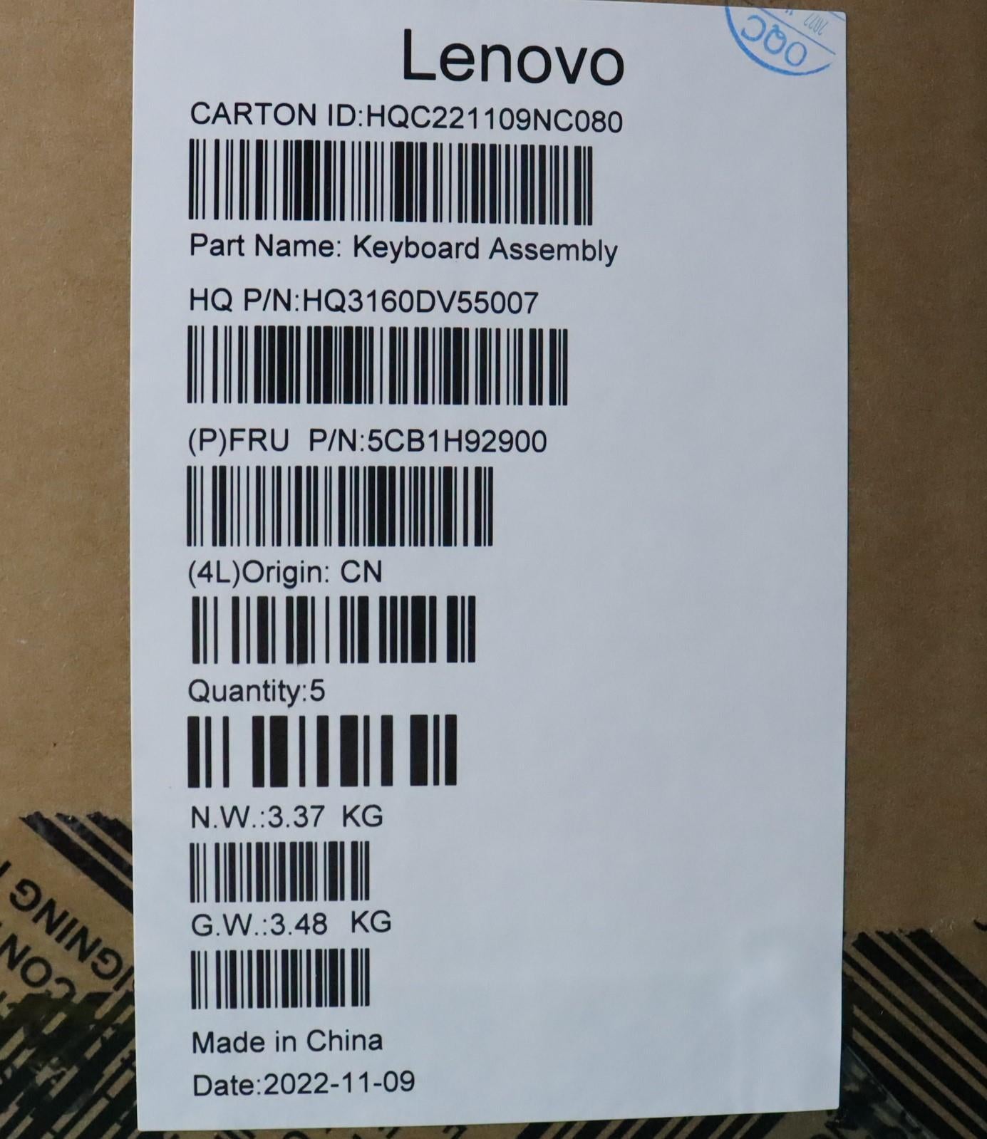 Lenovo Cover Upper Case Assembly Slv - 5CB1H92900