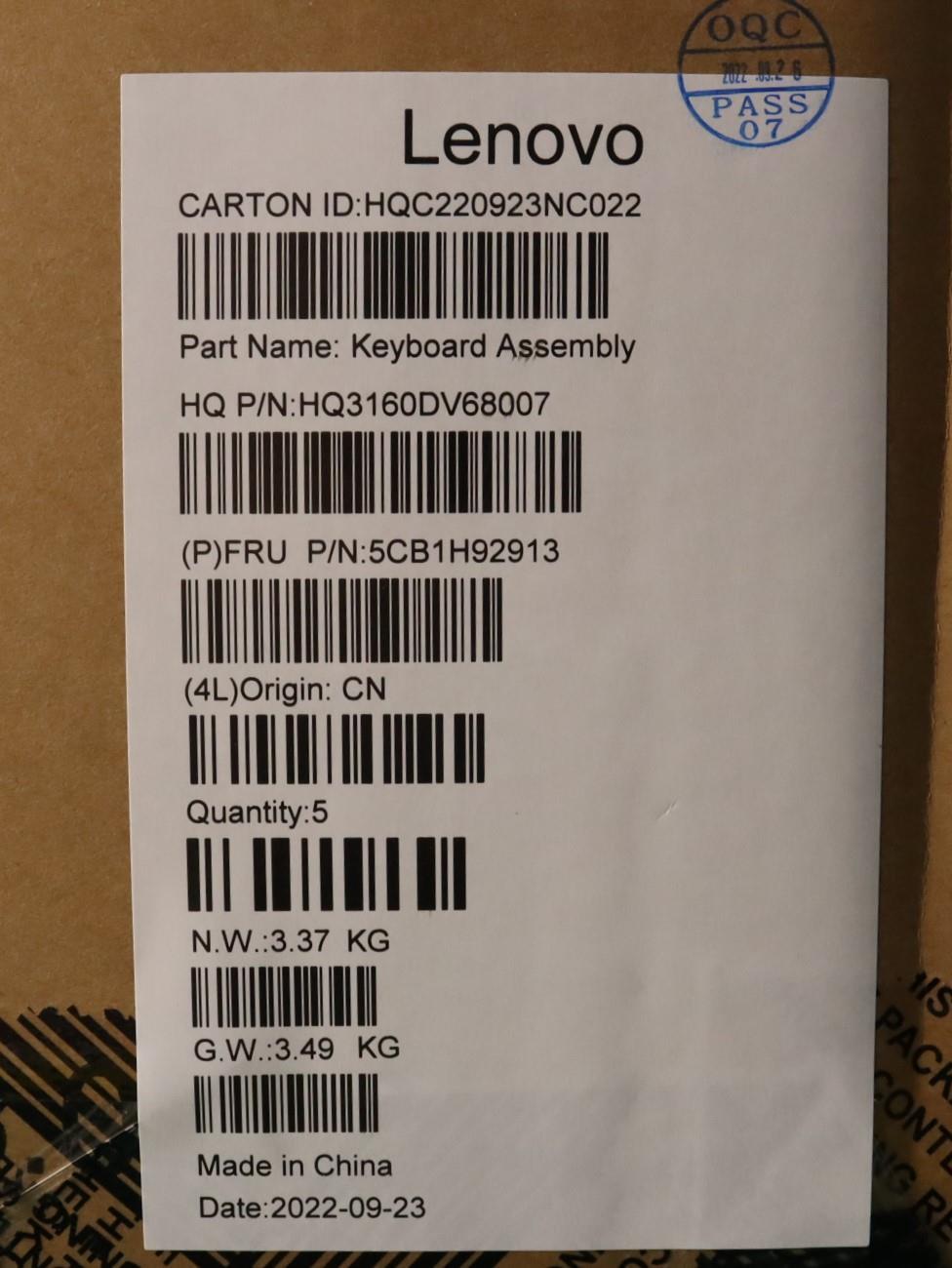 Lenovo Cover Upper Case Assembly Cze/ - 5CB1H92913