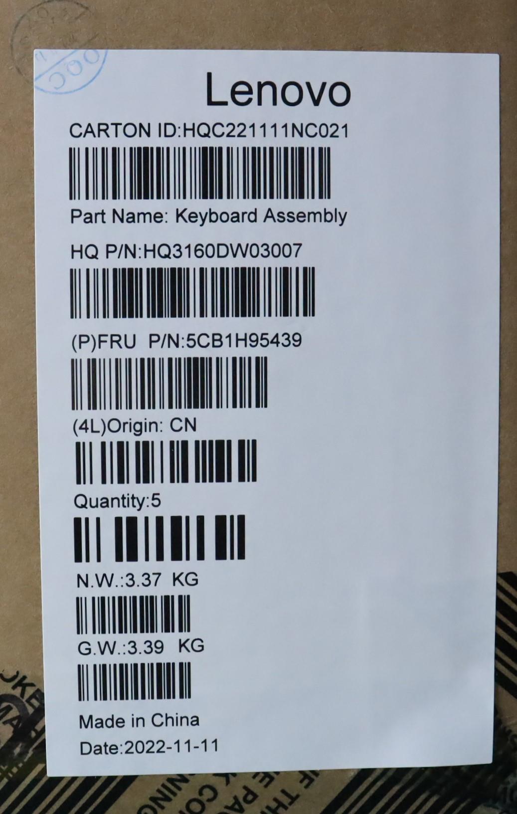 Lenovo Cover Upper Case Assembly Euro - 5CB1H95439