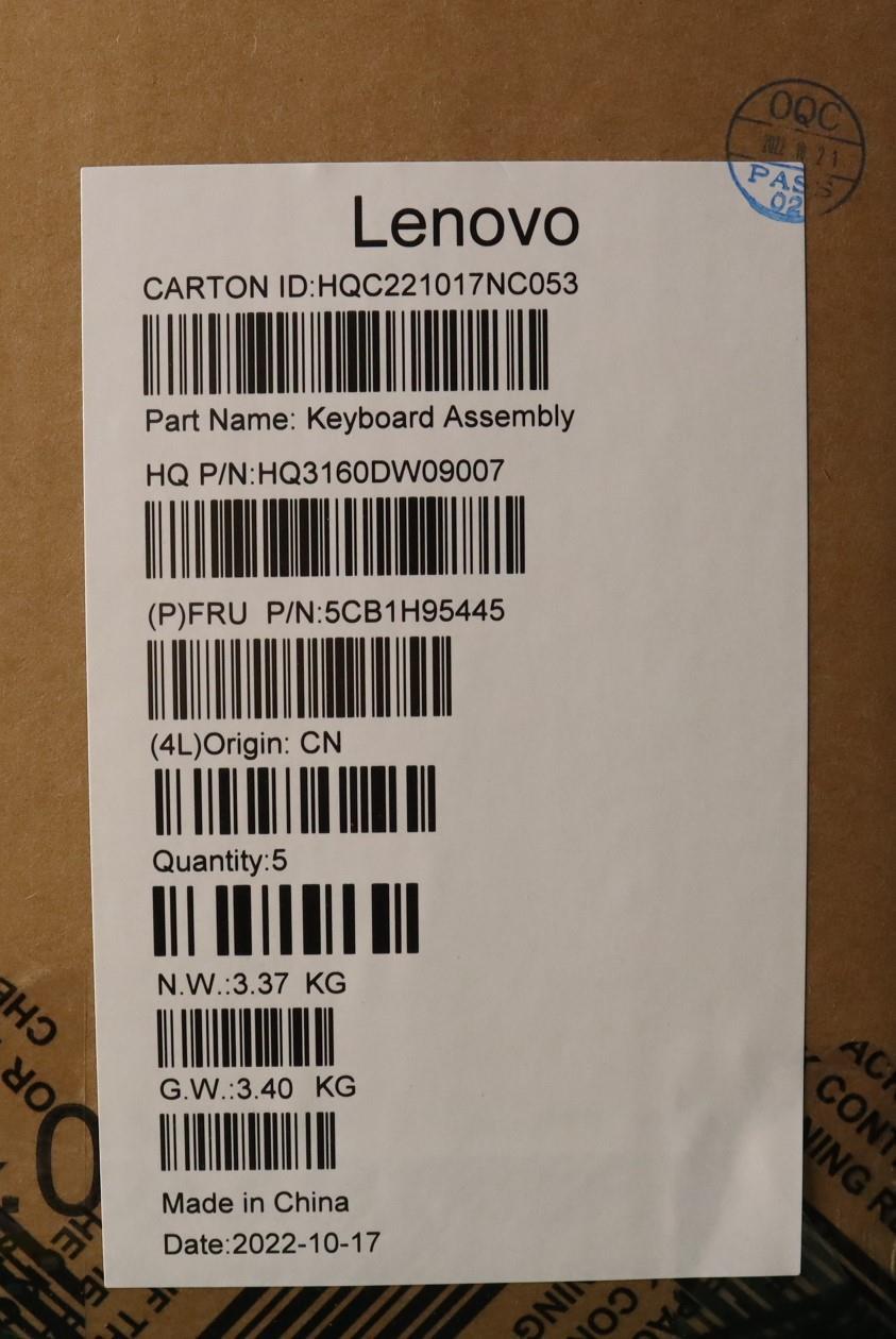 Lenovo Cover Upper Case Assembly Hbw - 5CB1H95445