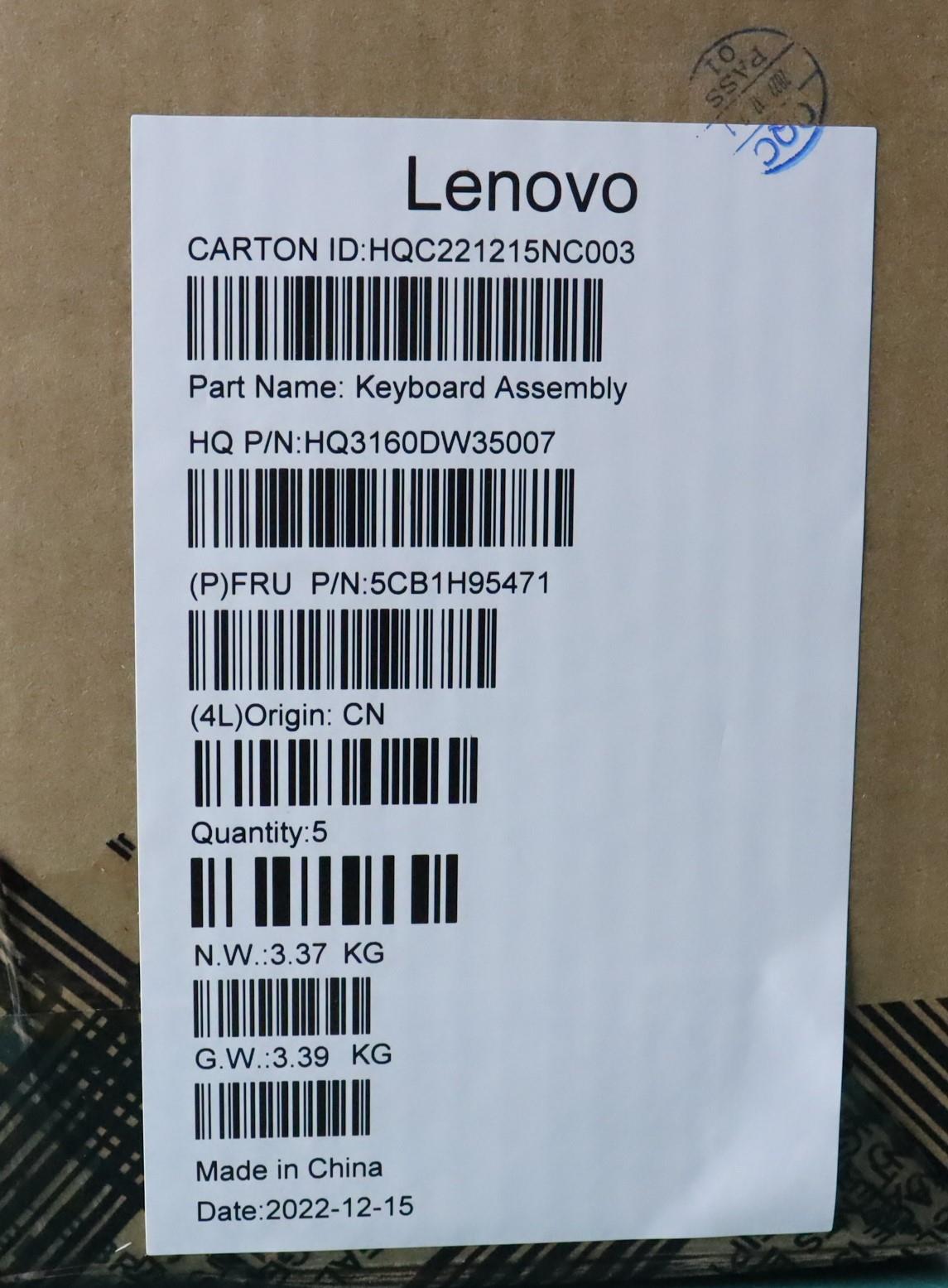 Lenovo Cover Upper Case Assembly Euro - 5CB1H95471