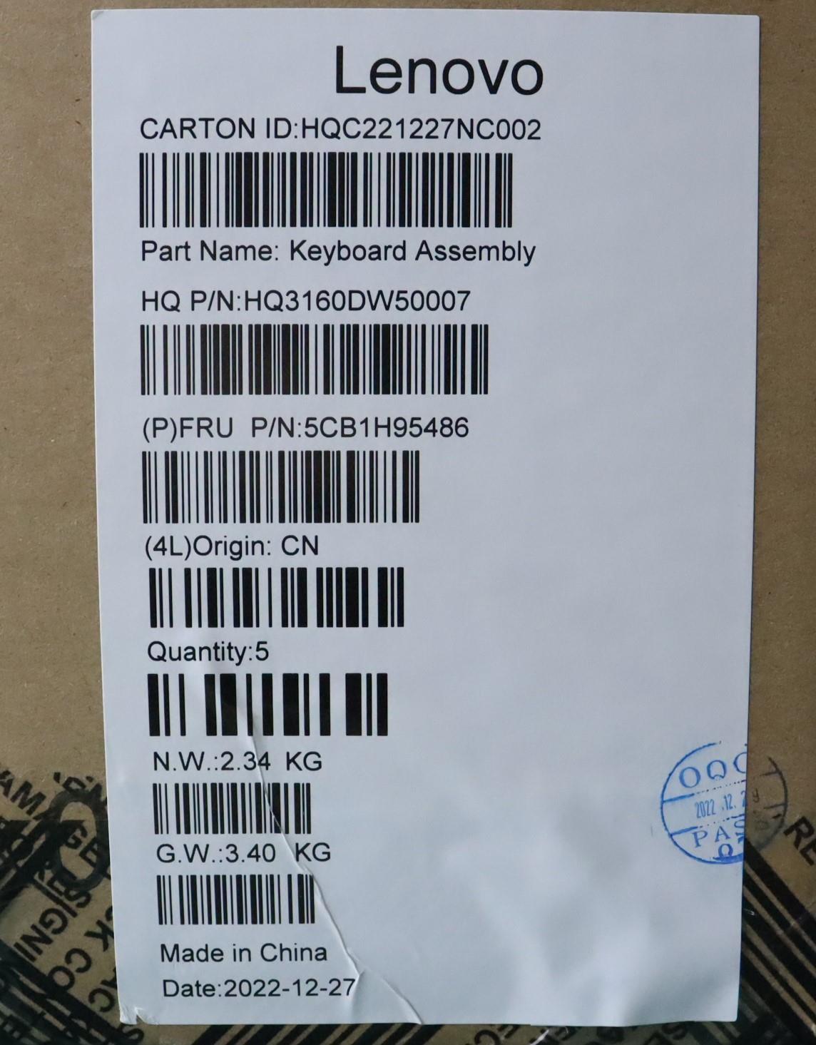 Lenovo Cover Upper Case Assembly Por - 5CB1H95486