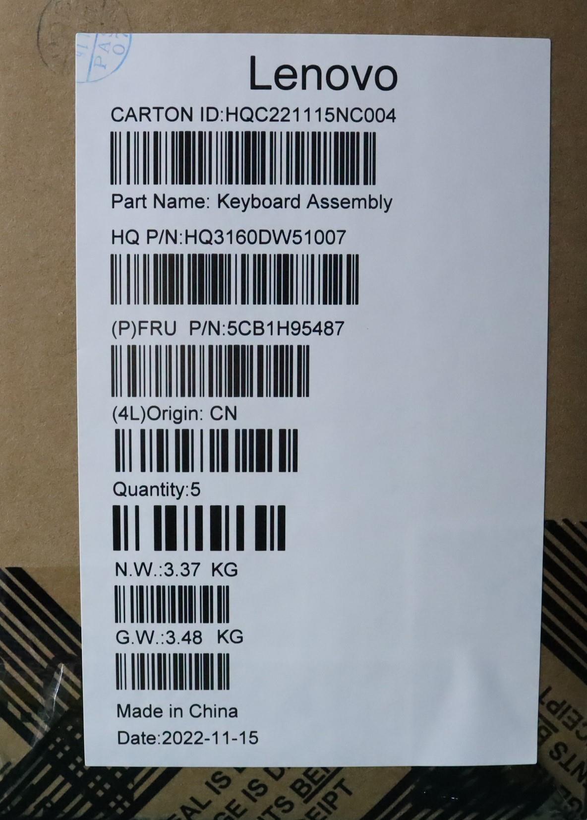 Lenovo Cover Upper Case Assembly Rus - 5CB1H95487