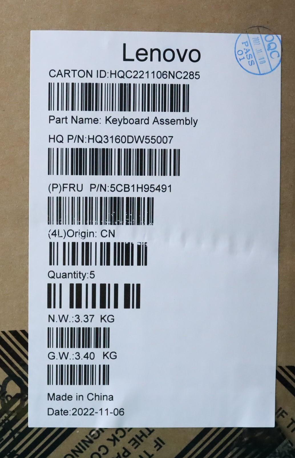 Lenovo Cover Upper Case Assembly Tc H - 5CB1H95491