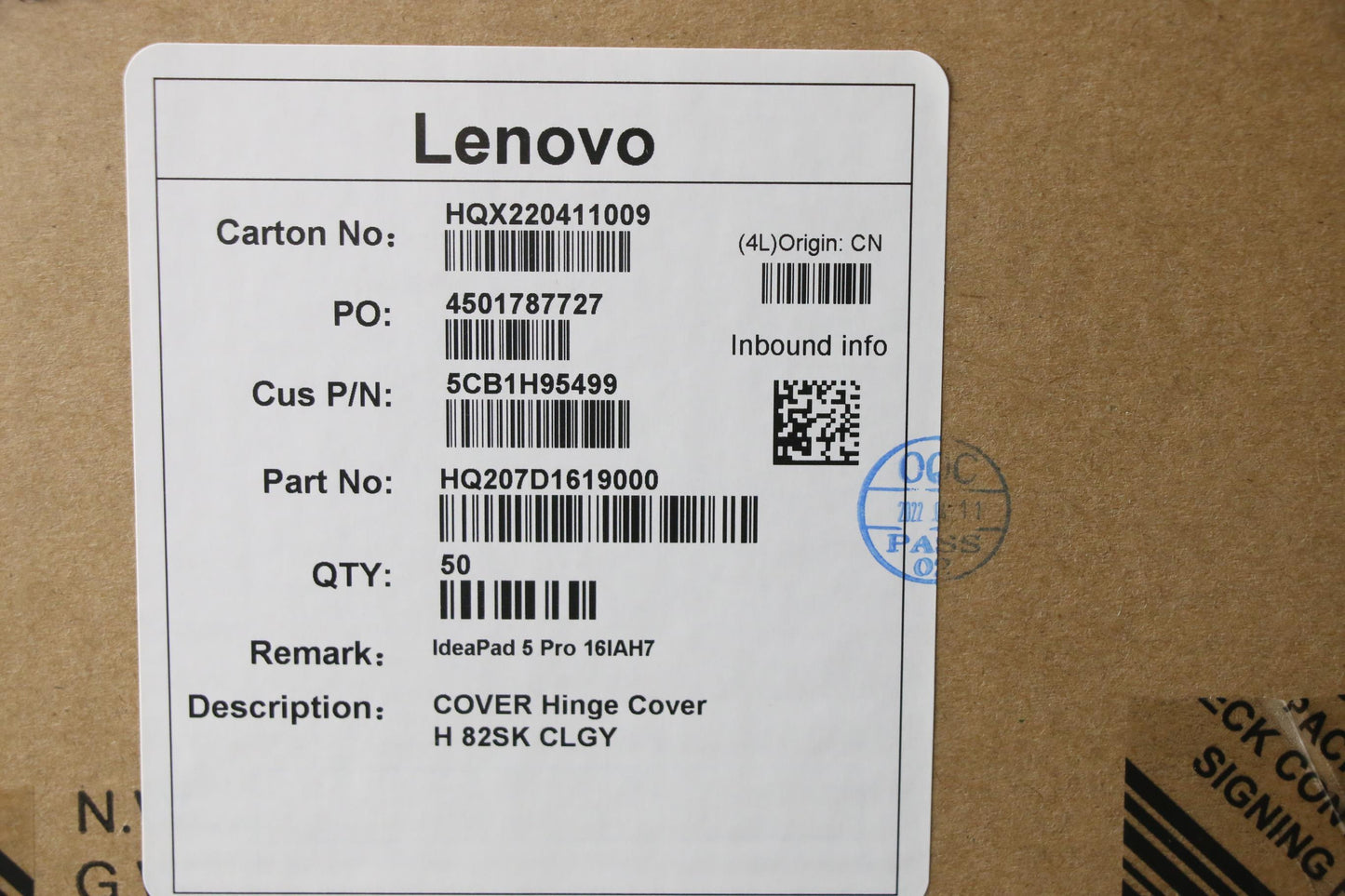 Lenovo Cover Hinge Cover H 82Sk Clgy - 5CB1H95499