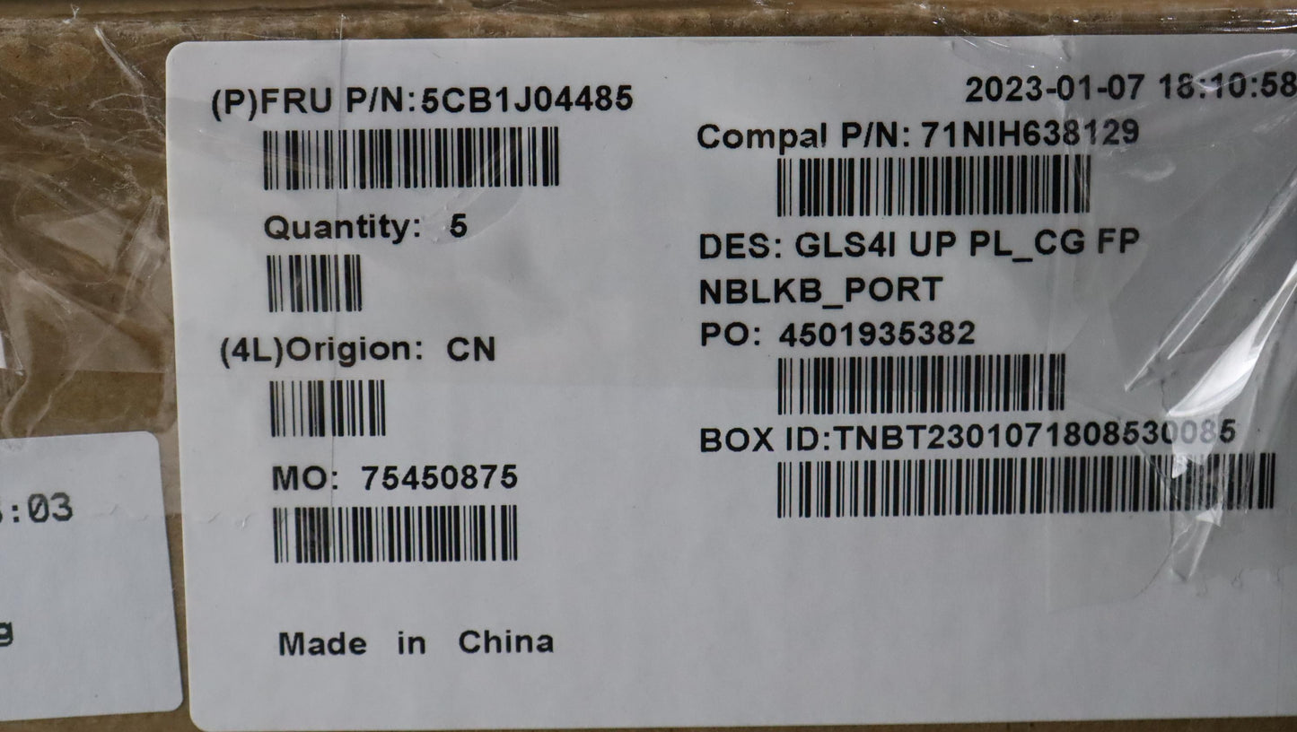 Lenovo Cover Upper Case Assembly Por - 5CB1J04485