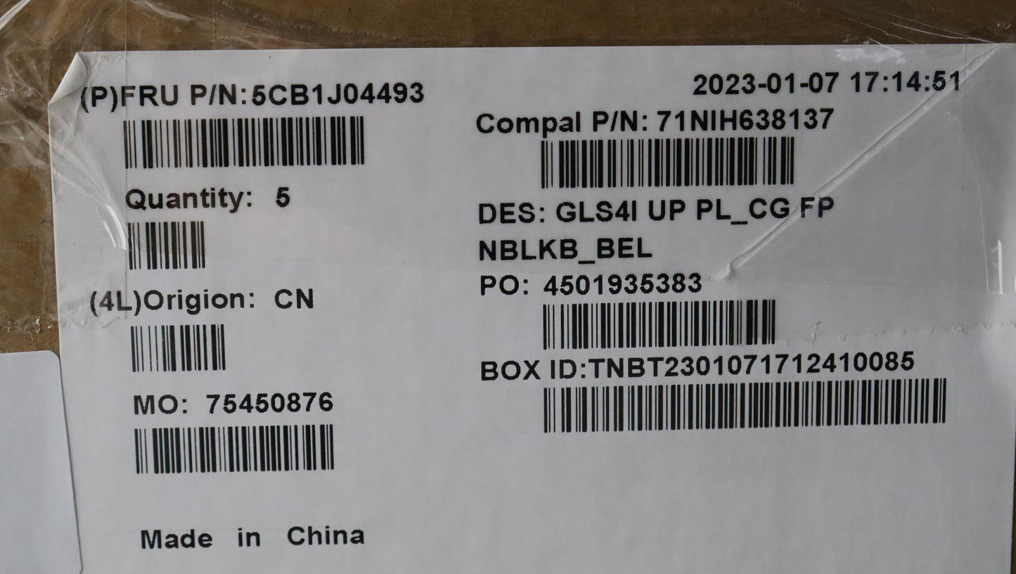 Lenovo Cover Upper Case Assembly Bel - 5CB1J04493
