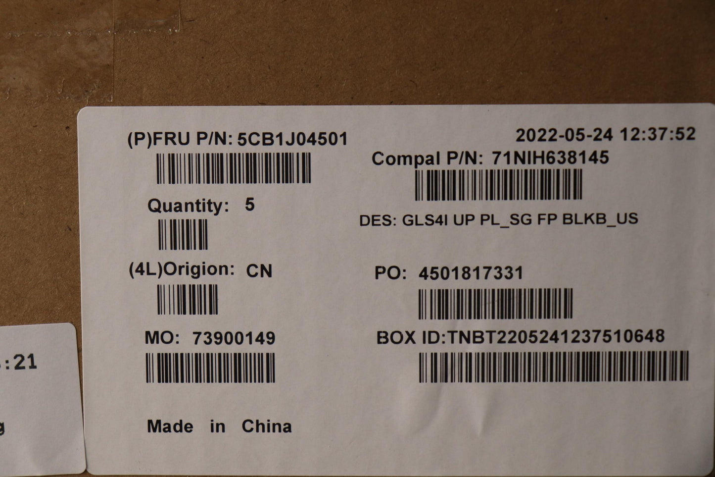 Lenovo Cover Upper Case Assembly Eng - 5CB1J04501