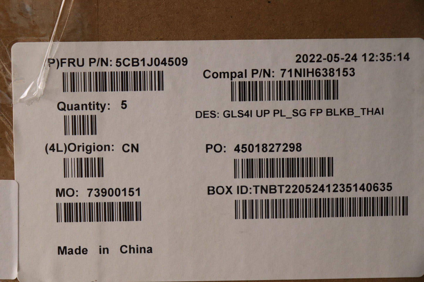 Lenovo Cover Upper Case Assembly Thai - 5CB1J04509