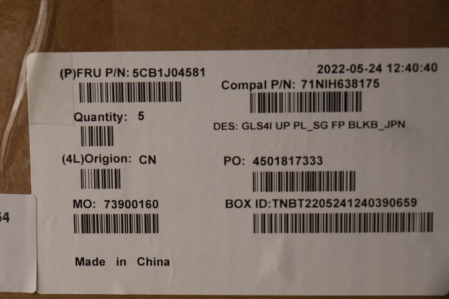 Lenovo Cover Upper Case Assembly Jpn - 5CB1J04581