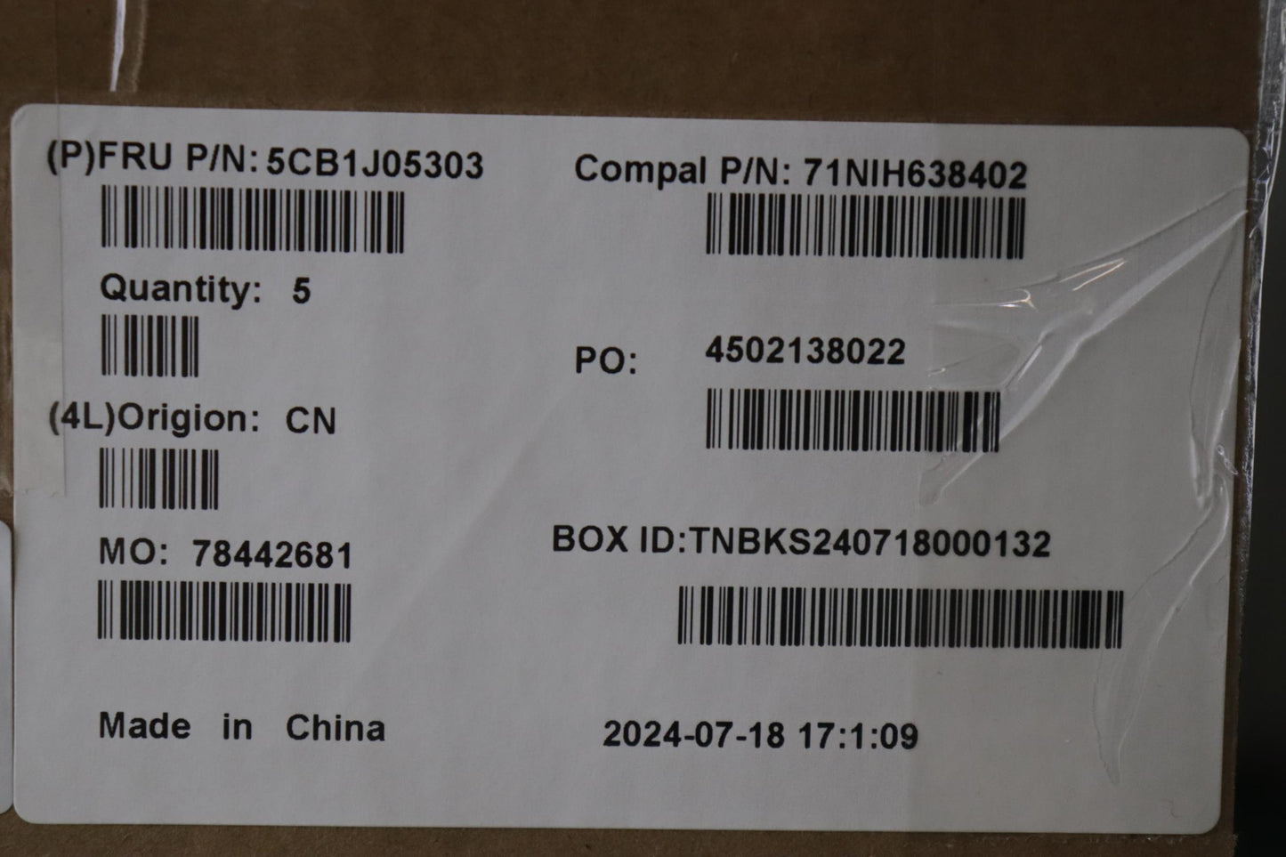 Lenovo Cover Upper Case Assembly Rus - 5CB1J05303