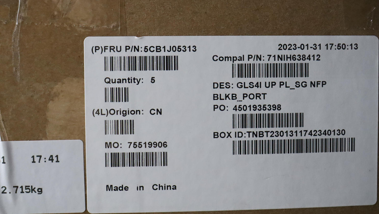 Lenovo Cover Upper Case Assembly Por - 5CB1J05313