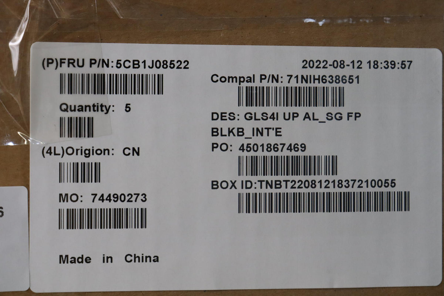 Lenovo Cover Uppercaseasmeuroengc82Sd - 5CB1J08522