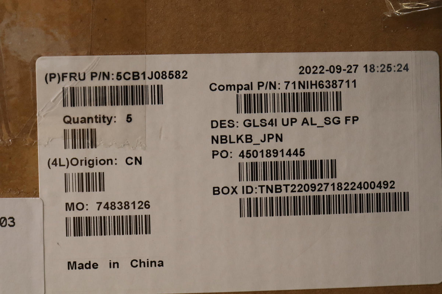 Lenovo Cover Upper Case Assembly Jpn - 5CB1J08582