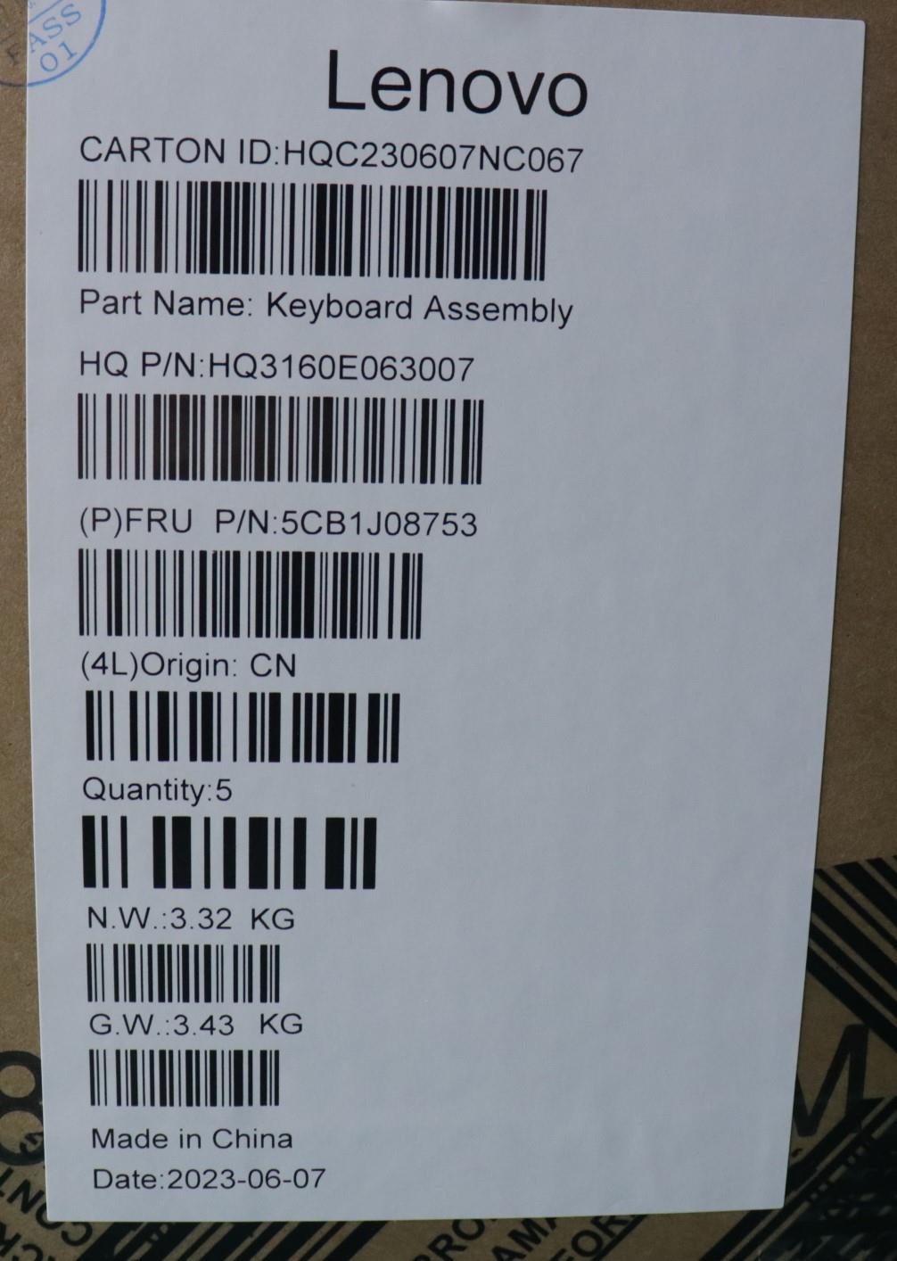 Lenovo Cover Upper Case Asmczeslkh82S - 5CB1J08753