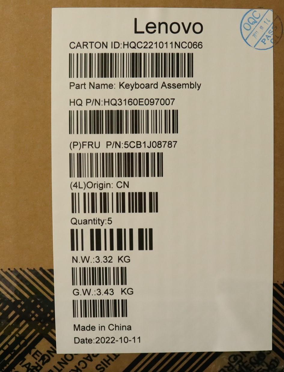 Lenovo Cover Upper Case Asmeuro Eng H - 5CB1J08787