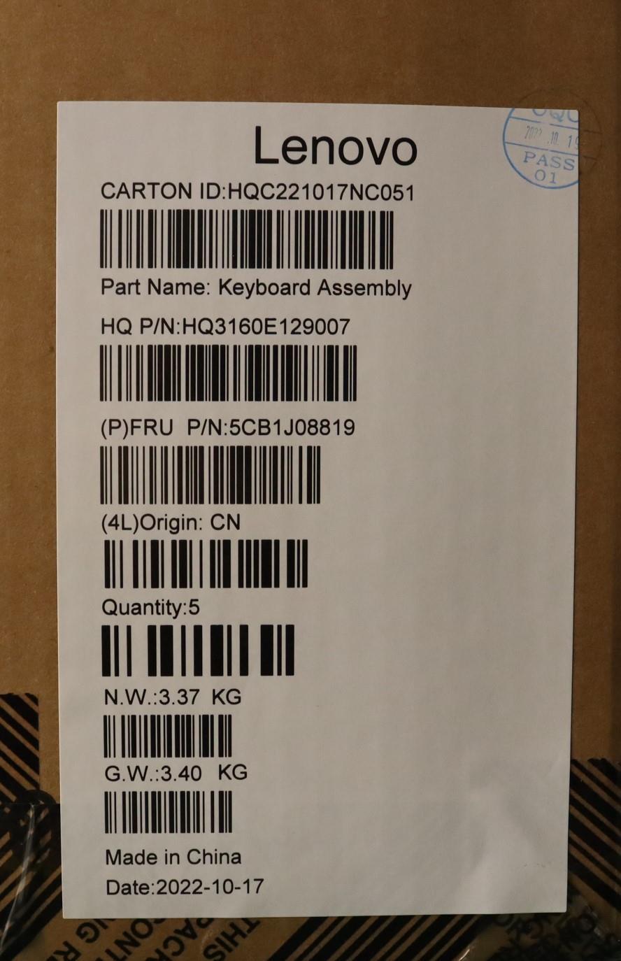Lenovo Cover Upper Case Asmeuro Eng H - 5CB1J08819
