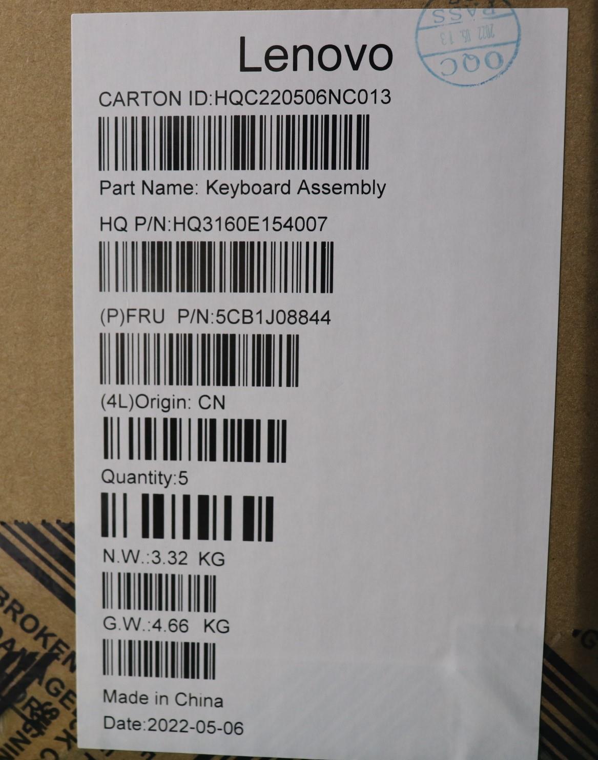 Lenovo C-Cover with Keyboard, USA English, Backlight - 5CB1J08844