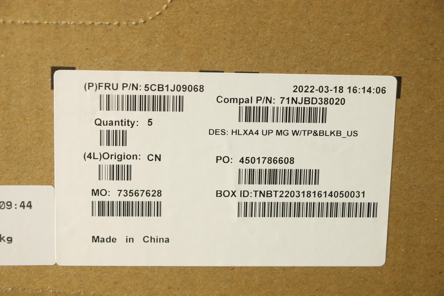 Lenovo Cover Upper Case Assembly Eng - 5CB1J09068