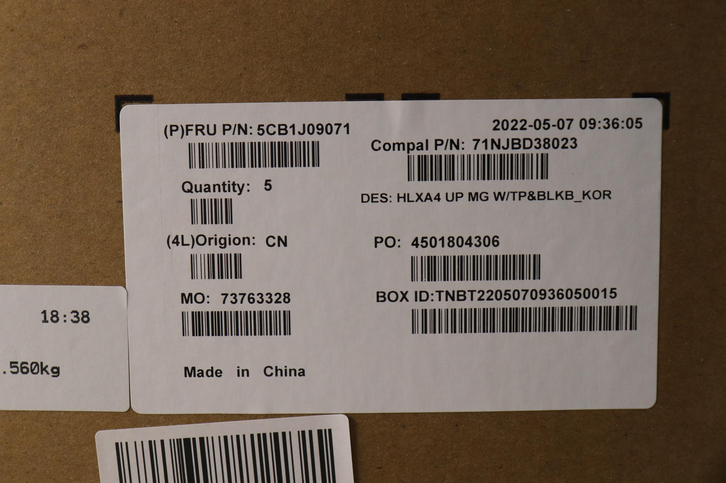 Lenovo Cover Upper Case Assembly Kor - 5CB1J09071