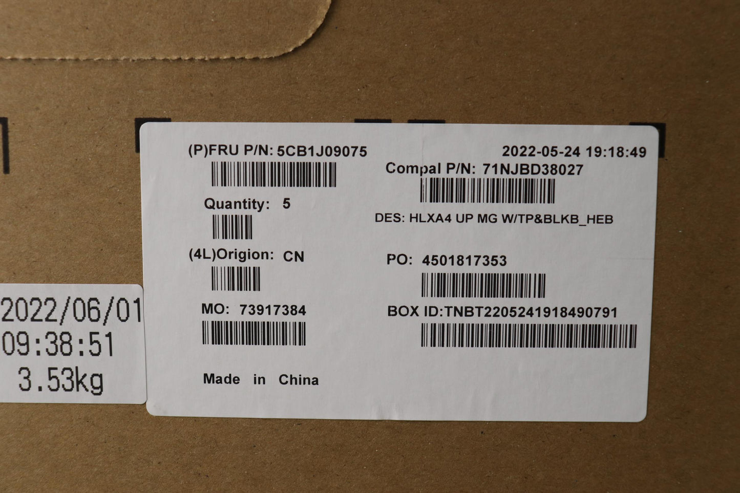 Lenovo Cover Upper Case Assembly Hbw - 5CB1J09075