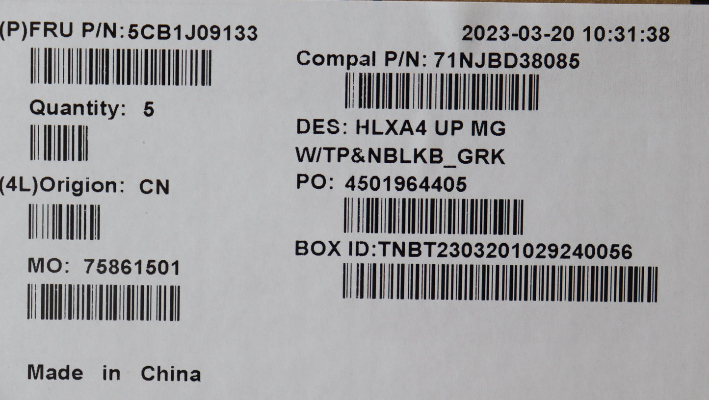 Lenovo Cover Upper Case Assembly Gre - 5CB1J09133