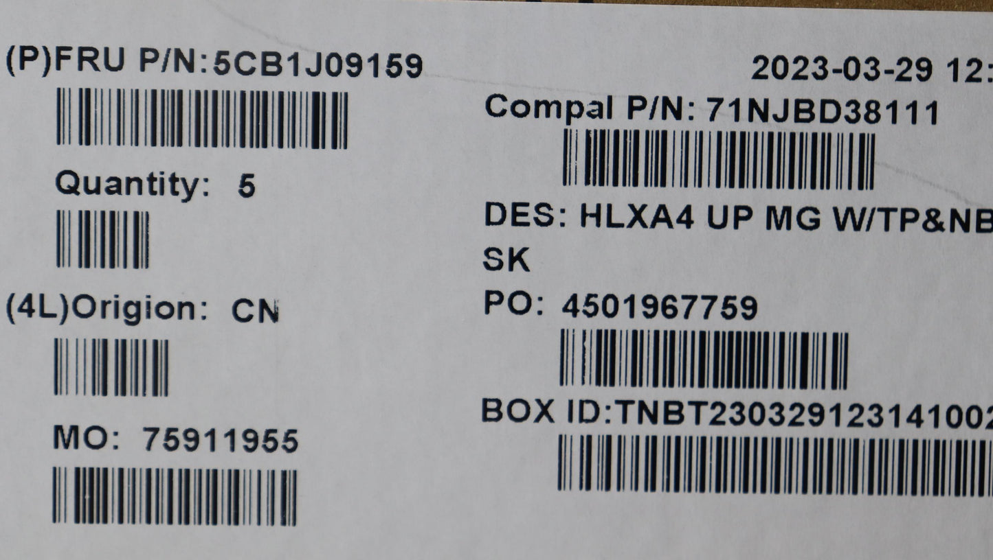 Lenovo Cover Upper Case Assembly Cze/ - 5CB1J09159