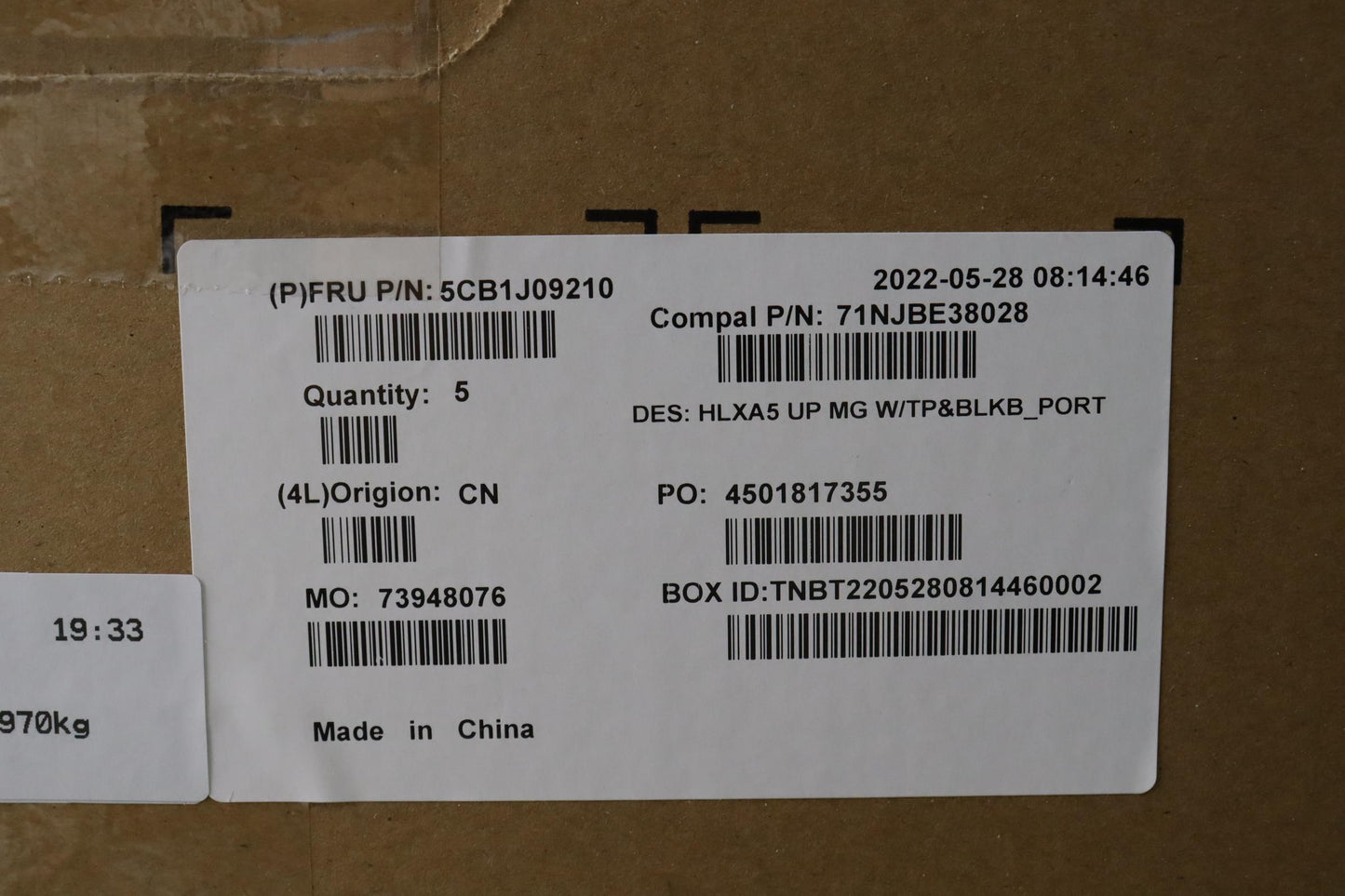 Lenovo Cover Upper Case Assembly Por - 5CB1J09210
