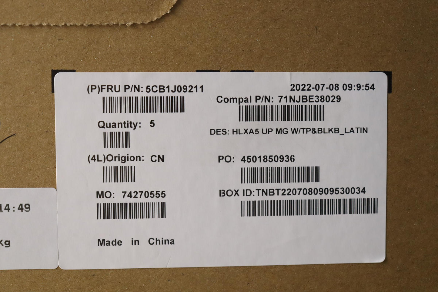 Lenovo Cover Upper Case Assembly La S - 5CB1J09211
