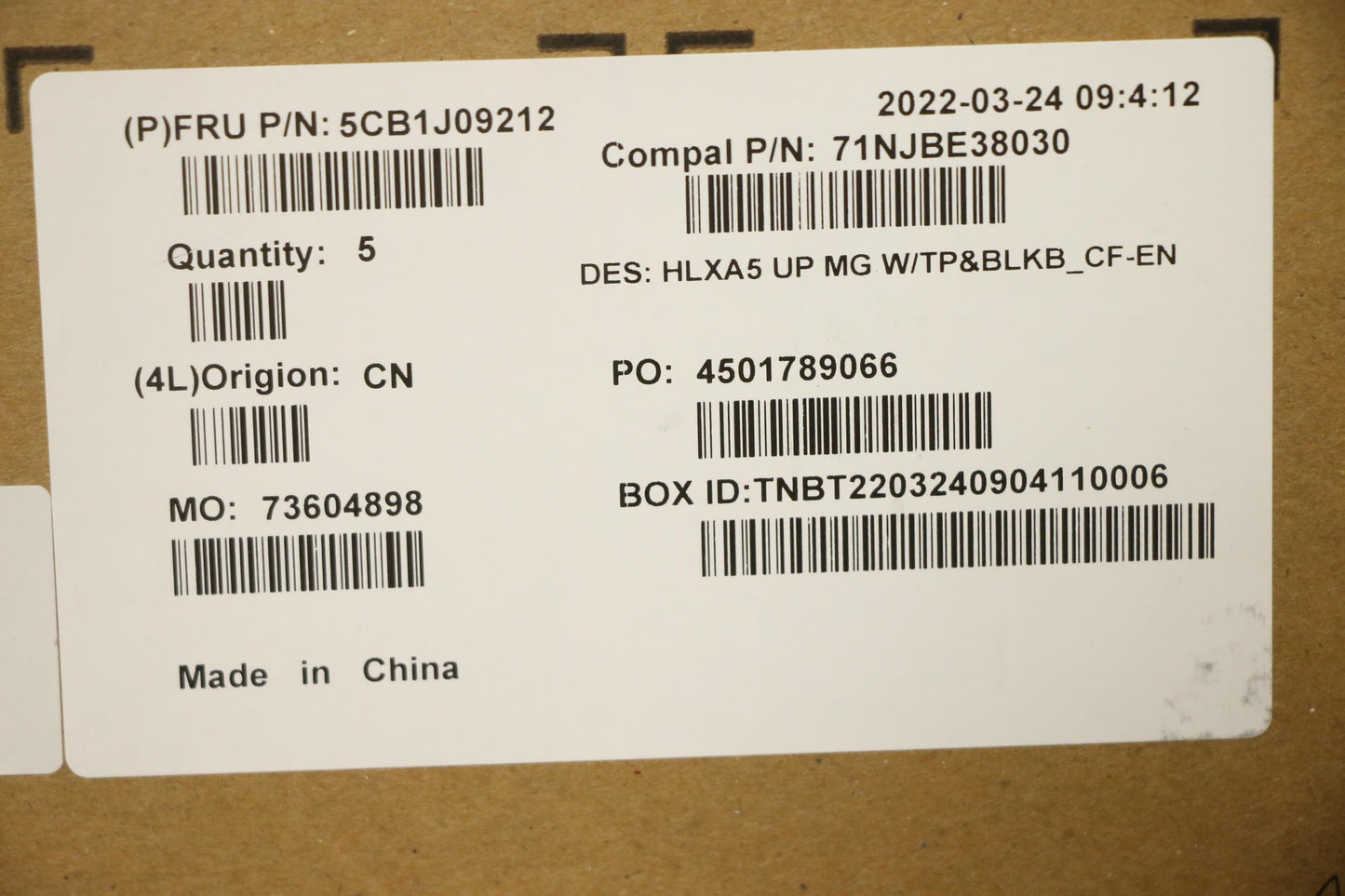 Lenovo Cover Upper Case Assembly Fra/ - 5CB1J09212