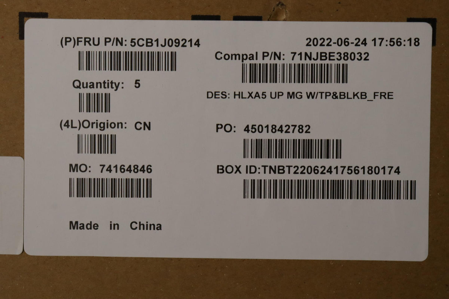 Lenovo Cover Upper Case Assembly Fra - 5CB1J09214