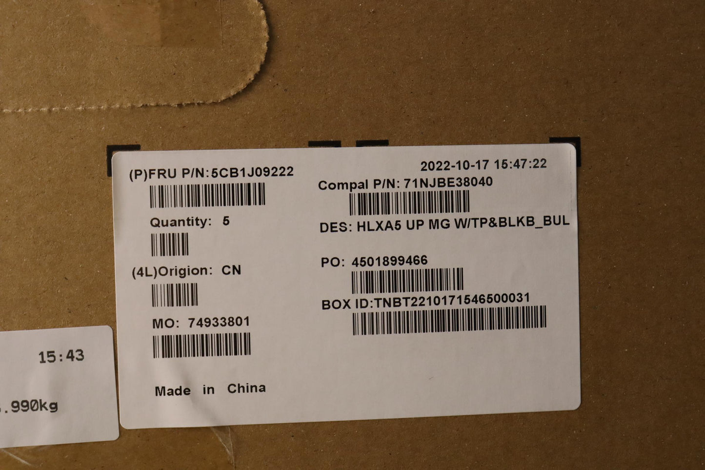 Lenovo Cover Upper Case Assembly Bul - 5CB1J09222