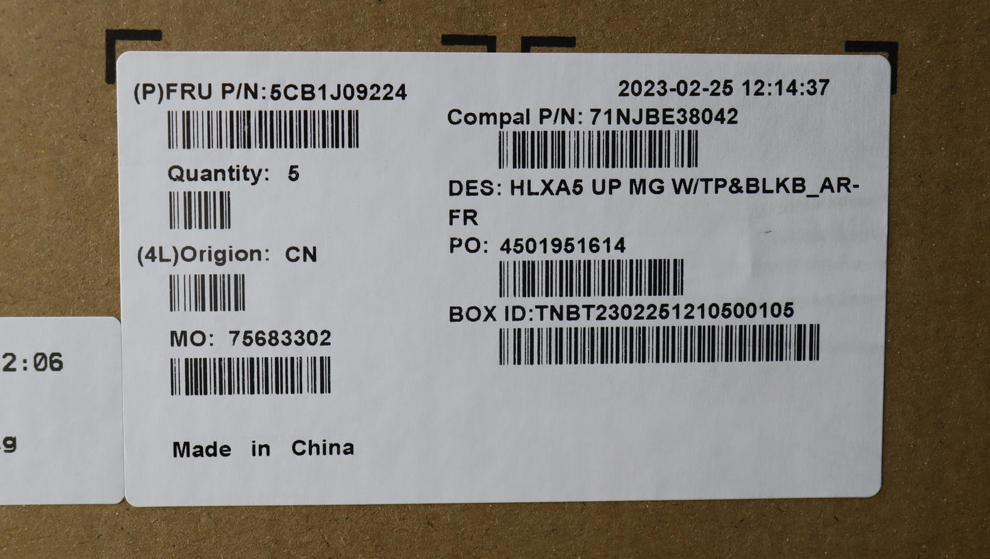 Lenovo Cover Upper Case Assembly Fra/ - 5CB1J09224