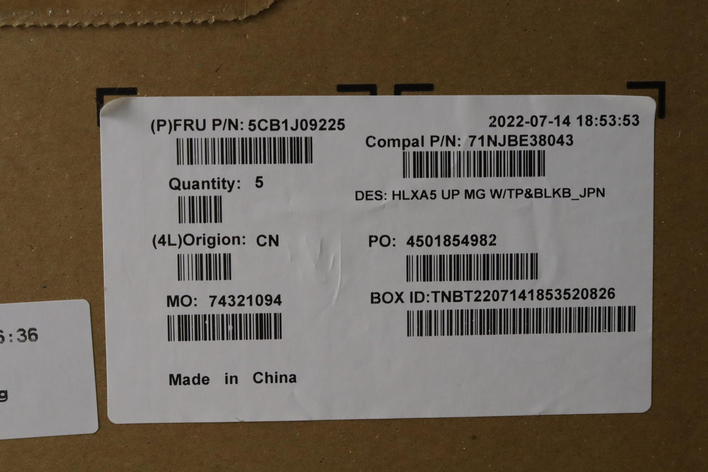Lenovo Cover Upper Case Assembly Jpn - 5CB1J09225